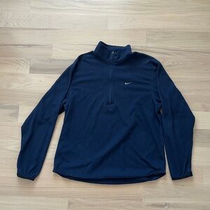 Nike Men's Navy Blue Vintage Micro Fleece 1/4 Zip Pullover Sweater